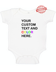 CUSTOM WORD TEXT BABY ONSIE 0 - 24M